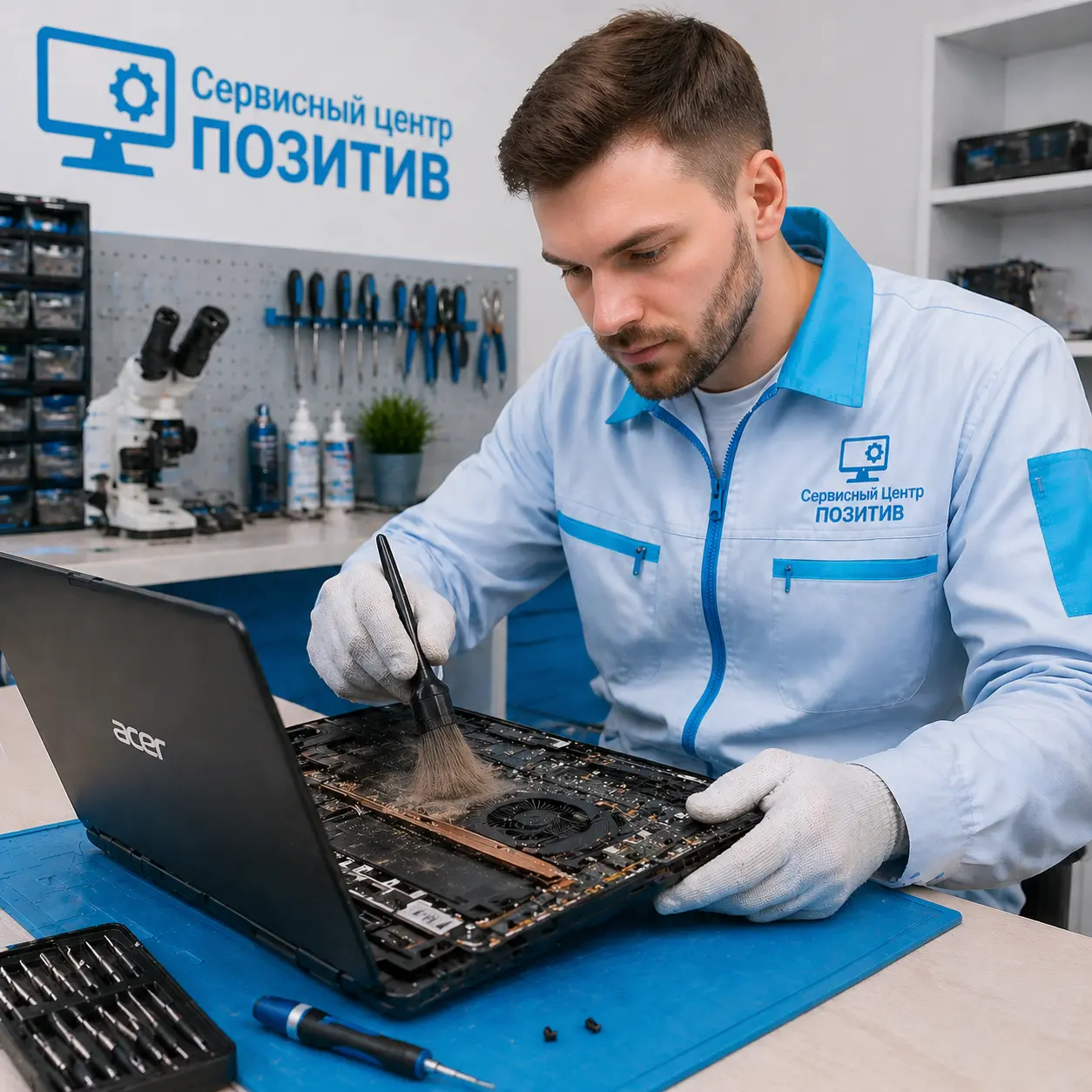 Чистка ноутбука Acer от пыли в Нижнем Новгороде | Замена термопасты